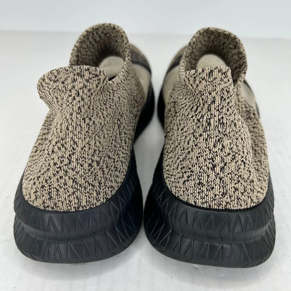 Sports Mens Brown Breathable Knit Low Top Casual Slip-On Size 42 Running Shoes